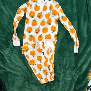 Old Navy Kids Pumpkin Pajama Set - Orange and White
